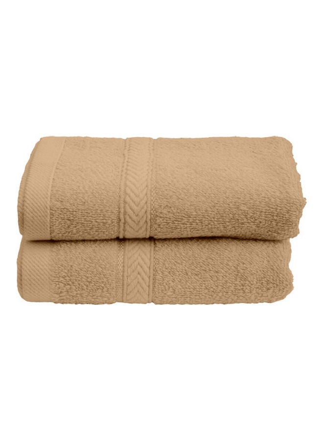 Hotel Linen Klub 2-Piece Fast Absorbent Hand Towel Set Beige 40 x 70cm  - Image 1
