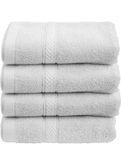 Hotel Linen Klub 4-Piece Cotton Terry Hand Towel Set – Fast Absorbent & Quick-Dry, Ringspun Fabric, Size: 40 x 70 cm , White White 40 x 70cm  - Image 1