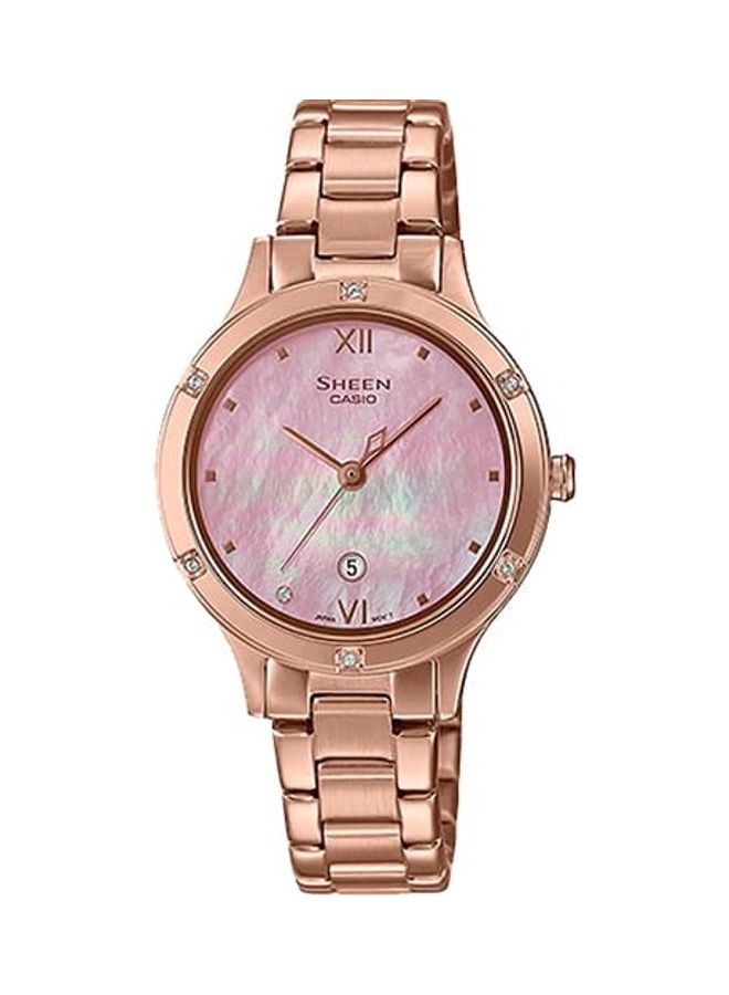 CASIO Women's Sheen Analog Dial Stainless Steel Plated Band SHE-4546PG-4AUDF - Image 1
