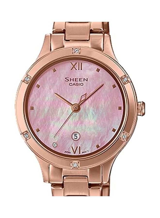 CASIO Women's Sheen Analog Dial Stainless Steel Plated Band SHE-4546PG-4AUDF - Image 3