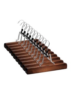 10-Piece High Grade Wooden Pants Hangers With Clips Brown - v1640840819/N52192012A_1