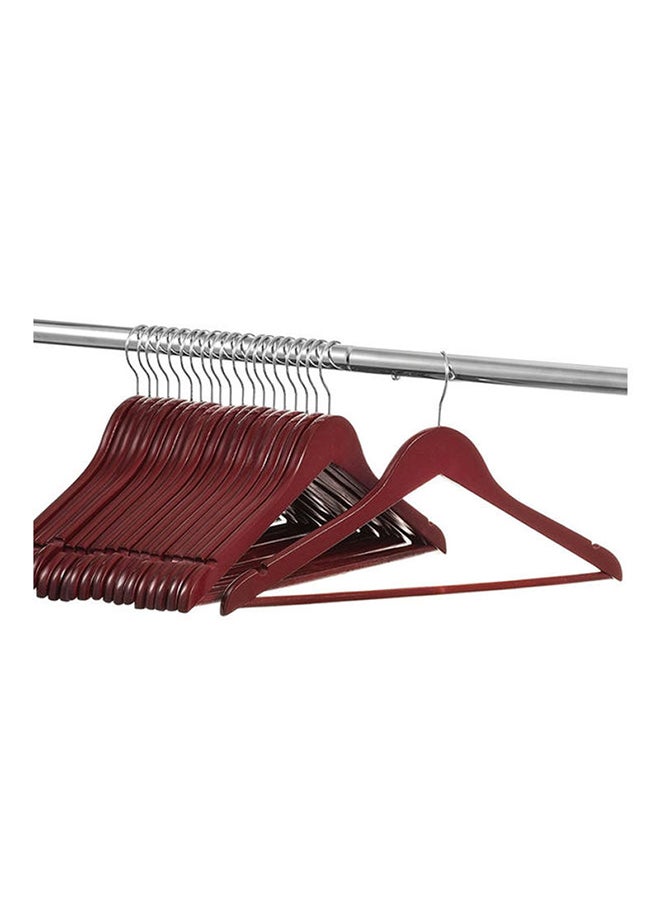 ZOBER 20-Piece Wooden Suit Hangers With Non Slip Pants Bar Brown/Silver Brown/Silver - Image 2