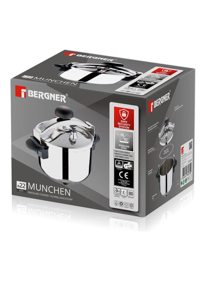 BERGNER - Stainless Steel Munchen Induction Bottom Pressure Cooker Stainless Steel 6Liters - Image 1