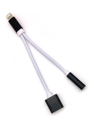 2 in 1 Lightning Adapter for iPhone 7 Audio and Charging Cable Black - v1640843631/N52272627A_1