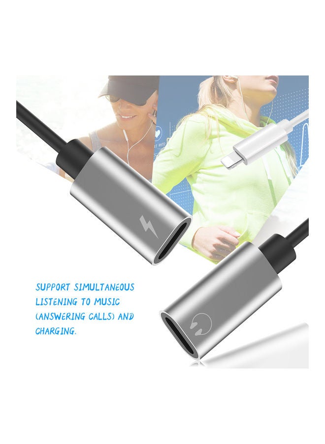 Generic - Audio Charging Wire Control Phone Call with a Pair of Lightning Multifunction Adapter for iPhone 7/7 Plus Black - Image 1