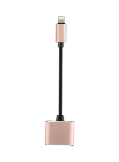 Audio Charging Wire Control Phone Call with a Pair of Lightning Multifunction Adapter for iPhone 7/7 Plus Rose Gold