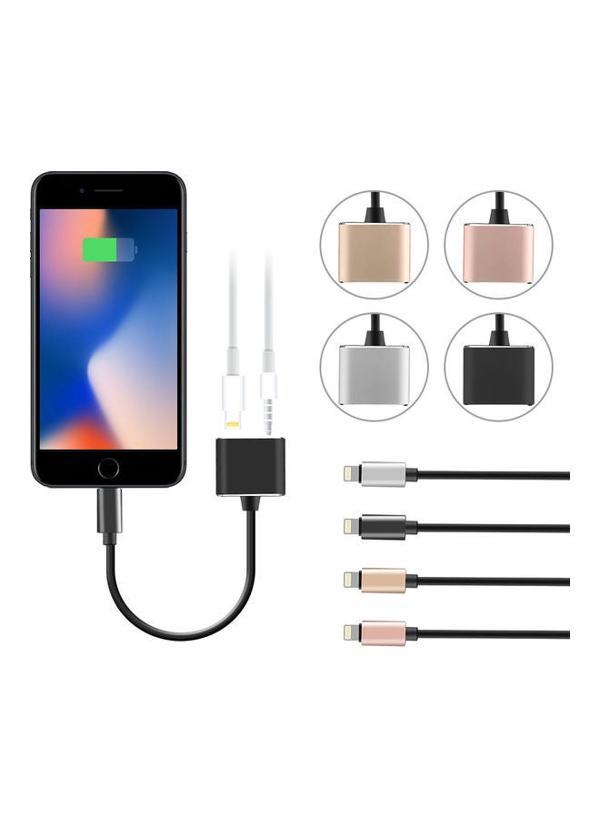 Generic - Audio Charging Wire Control Phone Call with a Pair of Lightning Multifunction Adapter for iPhone 7/7 Plus Rose Gold - Image 1