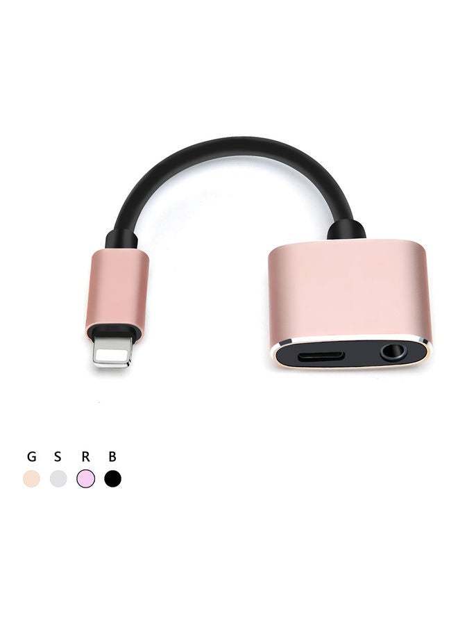 Generic - Audio Charging Wire Control Phone Call with a Pair of Lightning Multifunction Adapter for iPhone 7/7 Plus Rose Gold - Image 1