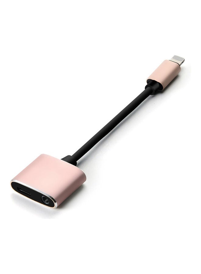 Generic - Audio Charging Wire Control Phone Call with a Pair of Lightning Multifunction Adapter for iPhone 7/7 Plus Rose Gold - Image 1