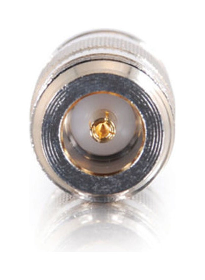 أل-كوم محول محوري برأس محوري، أنثى/أنثى، 75 أوم (5 بوصة، فتحة D) (محول أنثى/أنثى). لون فضي. - Image 2