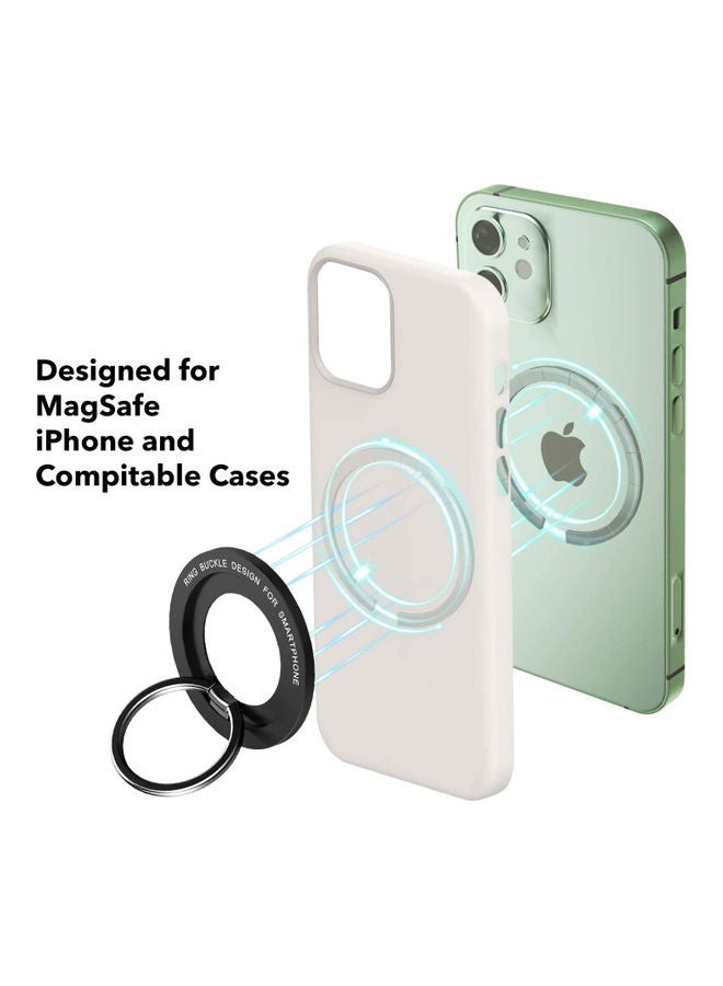 Magnetic Ring Holder Metal Grip Finger Kickstand Compitable with iPhone 12/13 Mini/Pro/Max and All Apple MagSafe Accessories Black - Image 2
