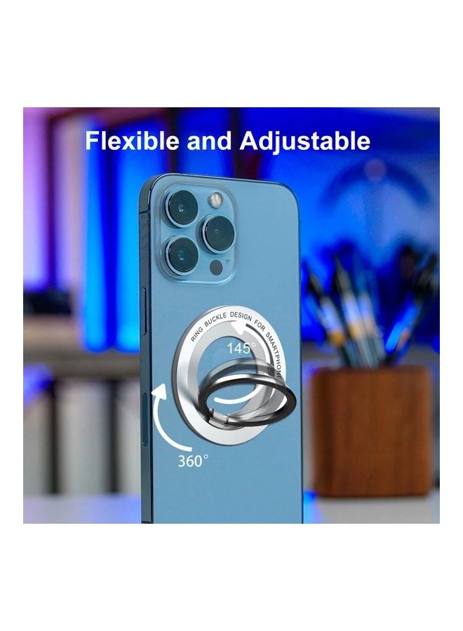 Magnetic Ring Holder Metal Grip Finger Kickstand Compitable with iPhone 12/13 Mini/Pro/Max and All Apple MagSafe Accessories Black - Image 4