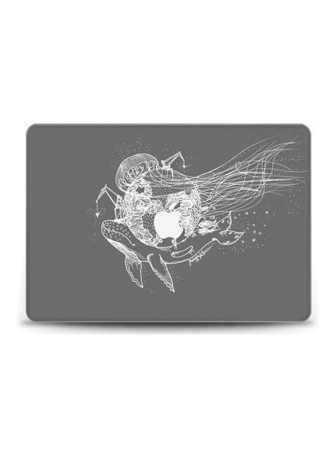 غطاء حماية بنقشة "المحيط والفضاء" لجهاز ماك بوك آير 13 (2017) رمادي
