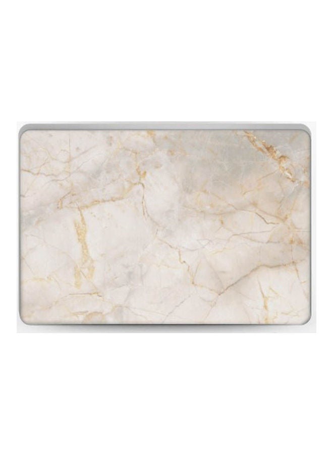 غطاء لاصق بتصميم رخامي باللون البيج للابتوب متعدد الألوان