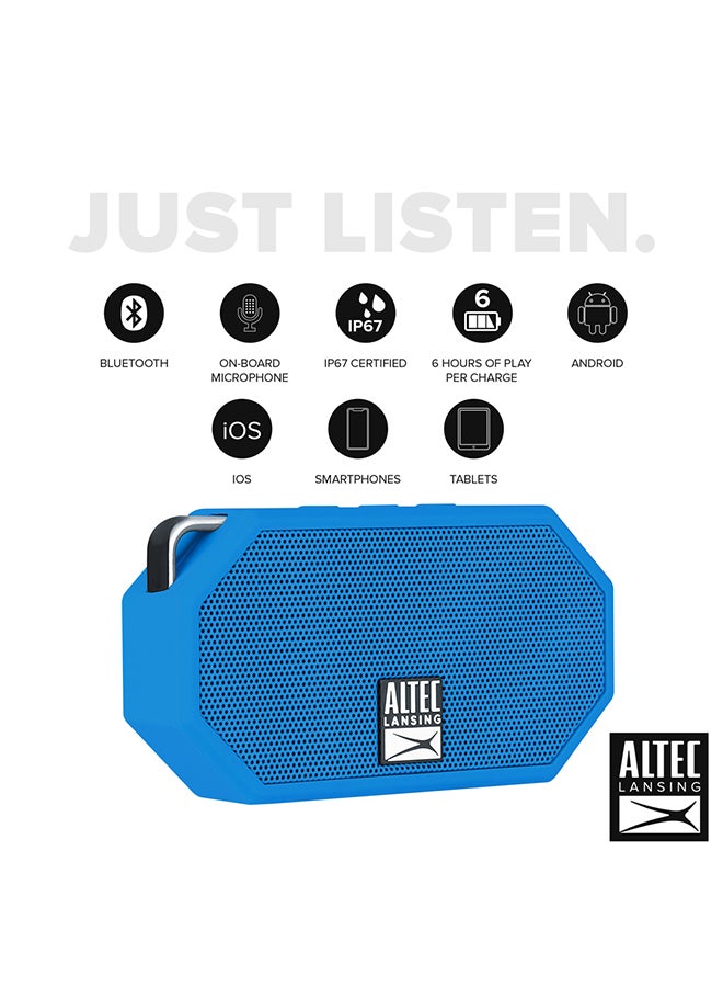 Altec Lansing - Mini H2O 3 Rugged Bluetooth Speaker Blue - Image 1