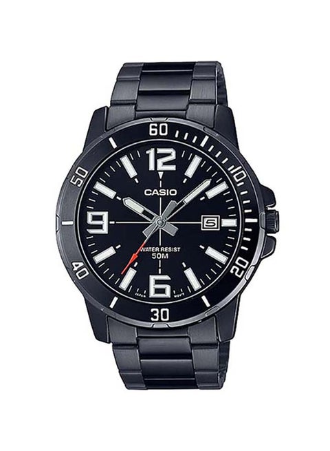 Men's Stainless Steel Water Resistance Analog Wrist Watch MTP-VD01B-1BVUDF - 45 mm - Black