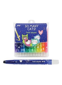 M&G So Many Cats Wax Crayons Retractable (12 Colors) Multicolour 