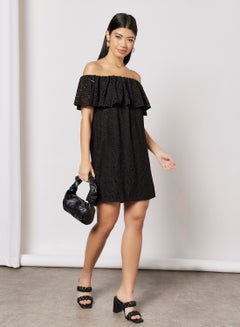 Mohito Paneled Mini Dress Black  - Image 3