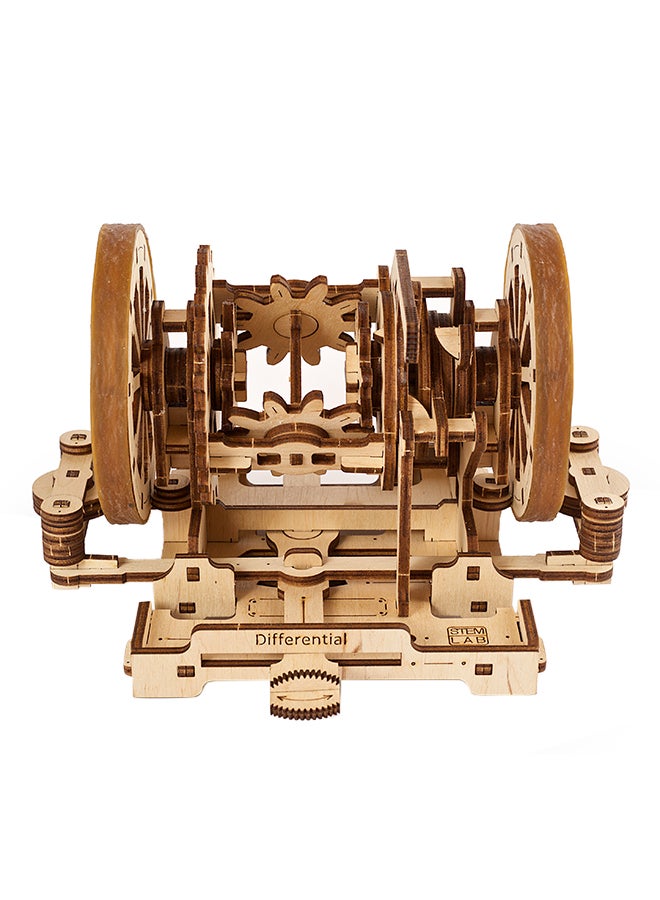 UGEARS - 163-Piece 3D Wooden Puzzle STEM Lab, Differential - Camel Brown 20.5x6.3x18.8cm - Image 1