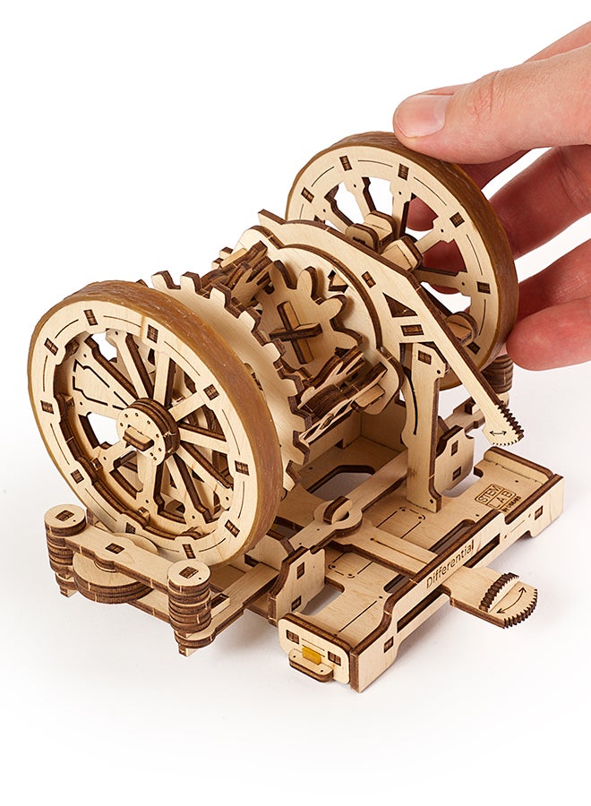 UGEARS - 163-Piece 3D Wooden Puzzle STEM Lab, Differential - Camel Brown 20.5x6.3x18.8cm - Image 1