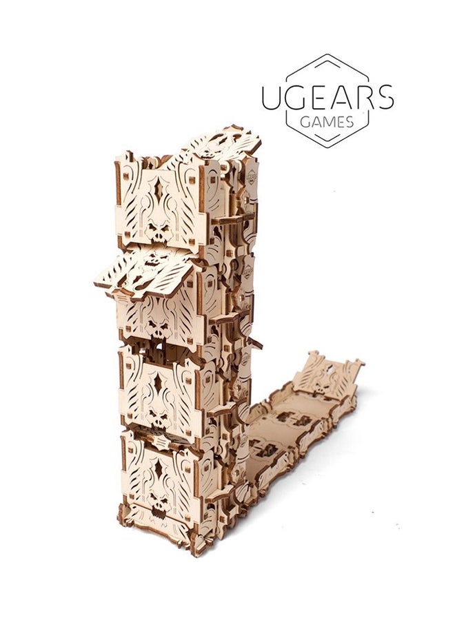 UGEARS Made in Europe, 3D Wooden Puzzle Modular Dice Tower, Mechanical Model Kit with 172 Parts, DIY, Self-Assembly, Woodcraft Constrution Toy, Perfect for Gifting, No Glue, Brown, UGR-70069 18x4.5x19cm - Image 3