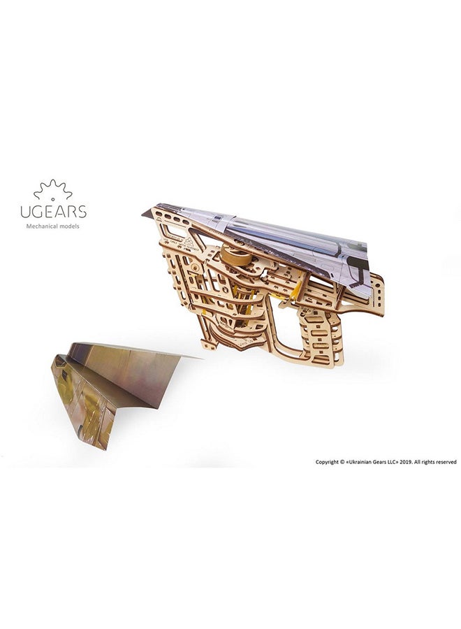 UGEARS Made in Europe, 3D Wooden Puzzle Model Flight Starter, Mechanical Model Kit, DIY, Self Propelled, Woodcraft Construction Toy, Perfect for Gifting, No Glue Needed, Brown, UGR-70075 37.8x3.2x17cm - Image 5