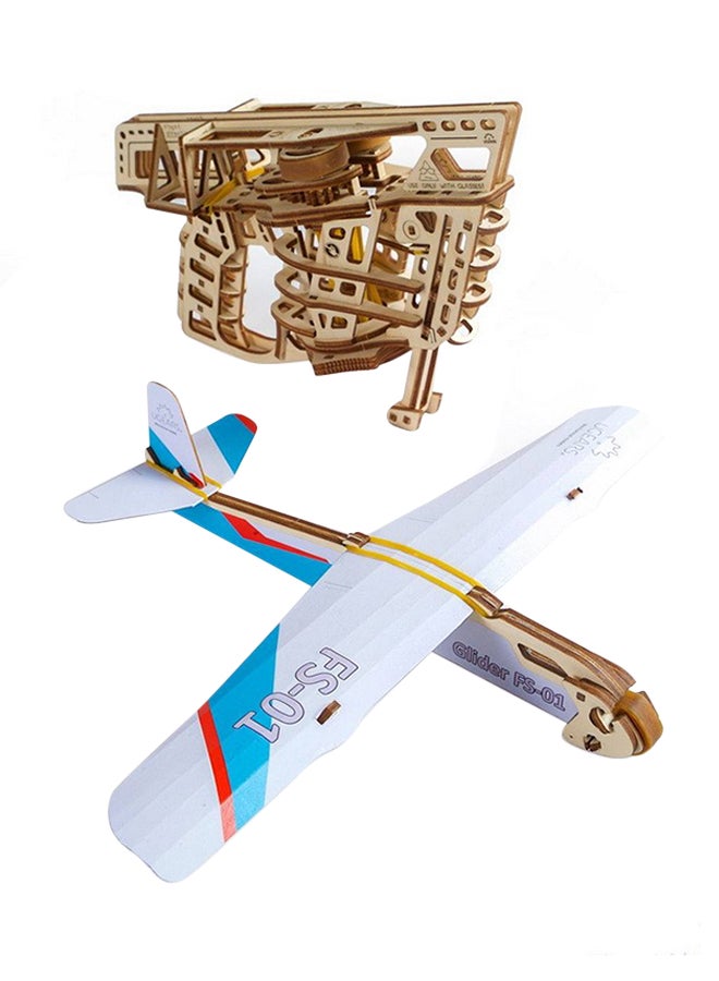 UGEARS Made in Europe, 3D Wooden Puzzle Model Flight Starter, Mechanical Model Kit, DIY, Self Propelled, Woodcraft Construction Toy, Perfect for Gifting, No Glue Needed, Brown, UGR-70075 37.8x3.2x17cm - Image 2
