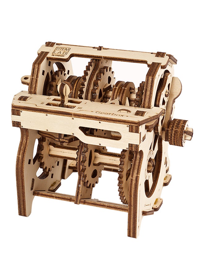 أوجيرز أحجية قطع تركيب خشبية ثلاثية الأبعاد من مجموعة ستيم لاب Gear Box من 120 قطعة - لون بني كاميل 20.5x6.3x18.8سم - Image 3