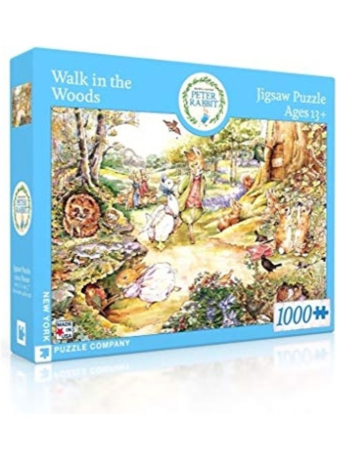 New York Puzzle Company 1000-Piece Beatrix Potter Walk In The Woods Jigsaw Puzzle Set  - Image 1