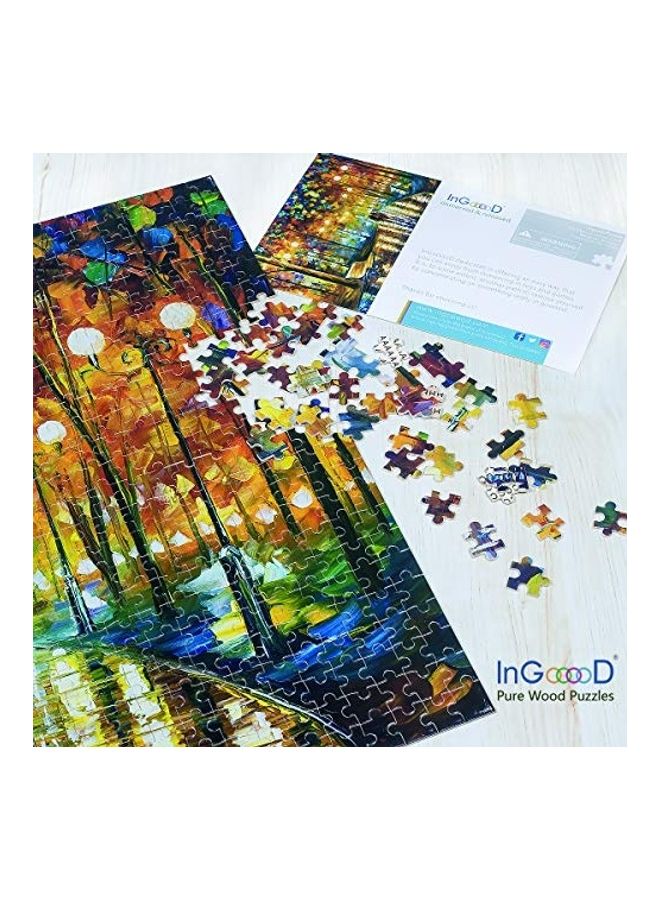 Ingooood 1000-Piece Rainy Night Walk Wooden Puzzle Set 11.81x15.75x1.97inch  - Image 3