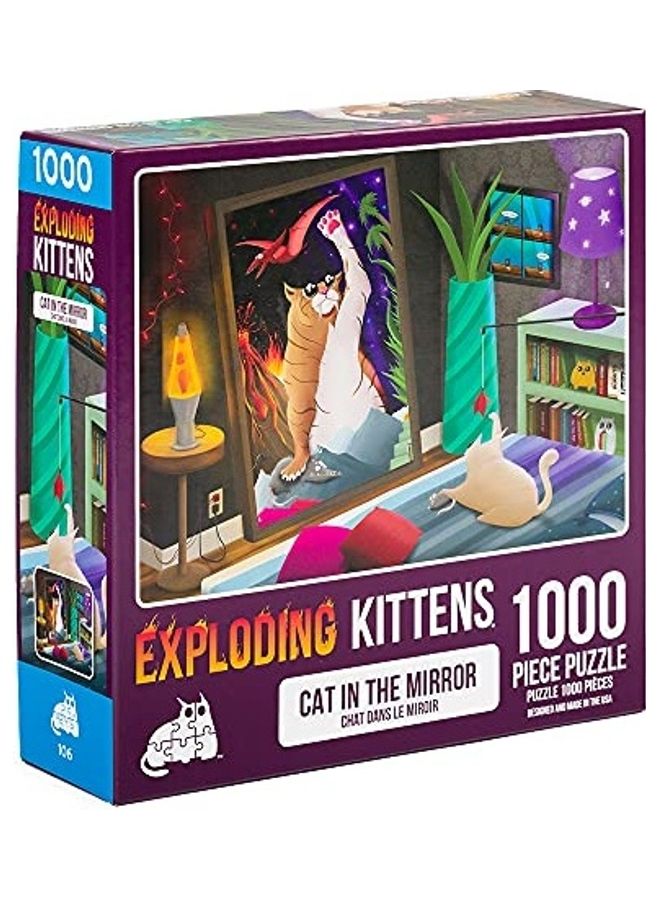 Exploding Kittens LLC 1000-Piece Cat In The Mirror Jigsaw Puzzle Set  - Image 1