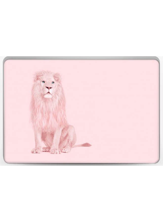 A Pink Lion Skin Cover For Laptop Multicolour