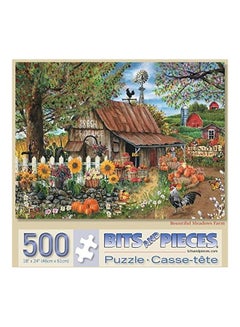 بيتس آند بيسيز 500-Piece Sunflowers And Pumpkins Farm Scene Jigsaw Puzzle Set  - Image 1