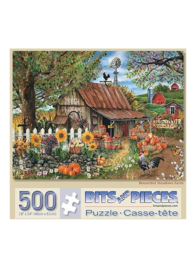 Bits and Pieces 500-Piece Sunflowers And Pumpkins Farm Scene Jigsaw Puzzle Set  - Image 1