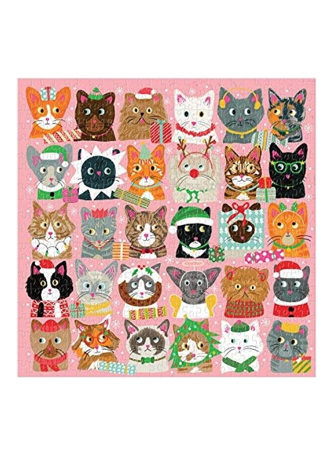 Galison 500-Piece Festive Furballs Cat Jigsaw Puzzles Set  - Image 2