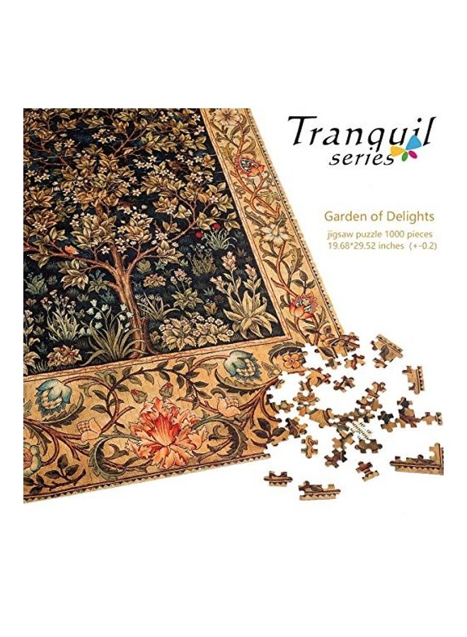 1000-Piece Jigsaw Puzzle Tranquil Series Garden of Delight Entertainment Wooden Toy 19.68 x 29.52inch - v1640861559/N52317583A_2