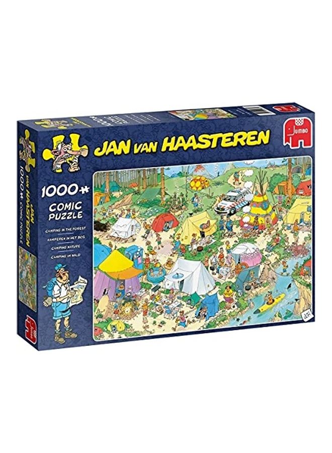 جامبو 1000-Piece Jan Van Haasteren Camping In The Forest Jigsaw Puzzle 2.5x14.5x10.8inch - Image 1