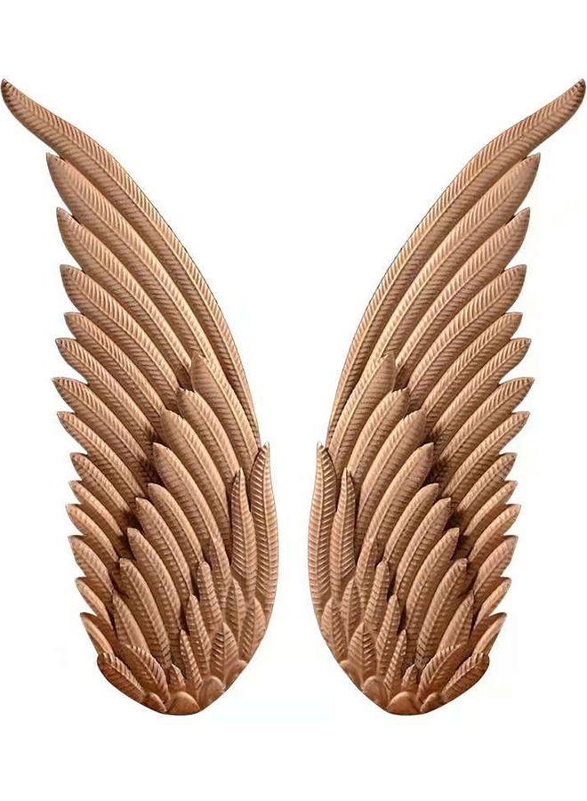 LINGWEI Modern Wall Decorations Object Angel Wings Metal Wall Hanging for Home Bedroom Living Room Golden 90x35x3cm - Image 1