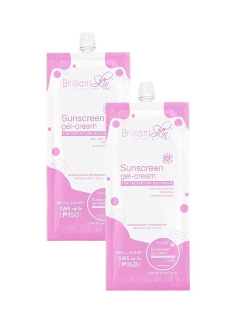 2-Piece SPF 30 Sunscreen Gel Cream Pink 2 X 50grams