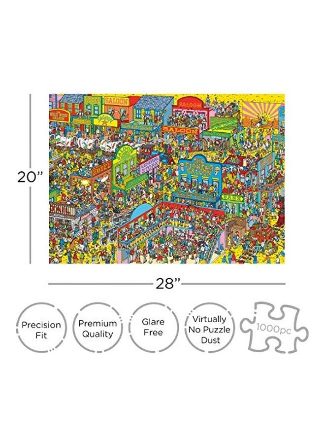 Aquarius 1000-Piece Where's Waldo Wild West Jigsaw Puzzle Set 20x28inch  - Image 1