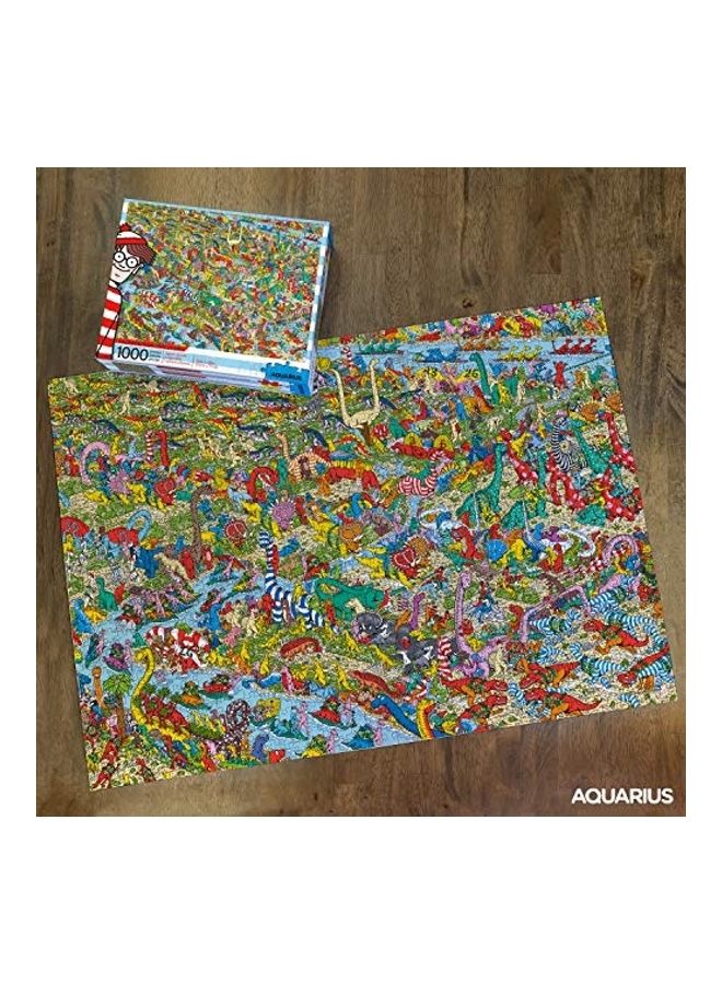 Aquarius 1000-Piece Where's Waldo Dinosaurs Jigsaw Puzzle Set 20x28inch  - Image 2