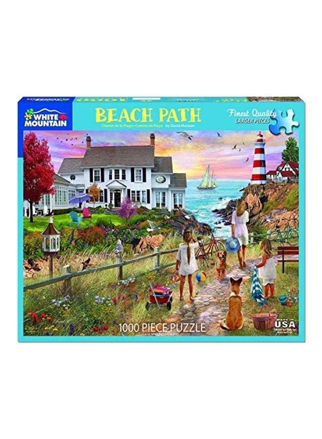 وايت ماونتن بازلز مجموعة أحجية قطع تركيب بتصميم صورة طريق الشاطئ "Beach Path" مكونة من 1000 قطعة - Image 1