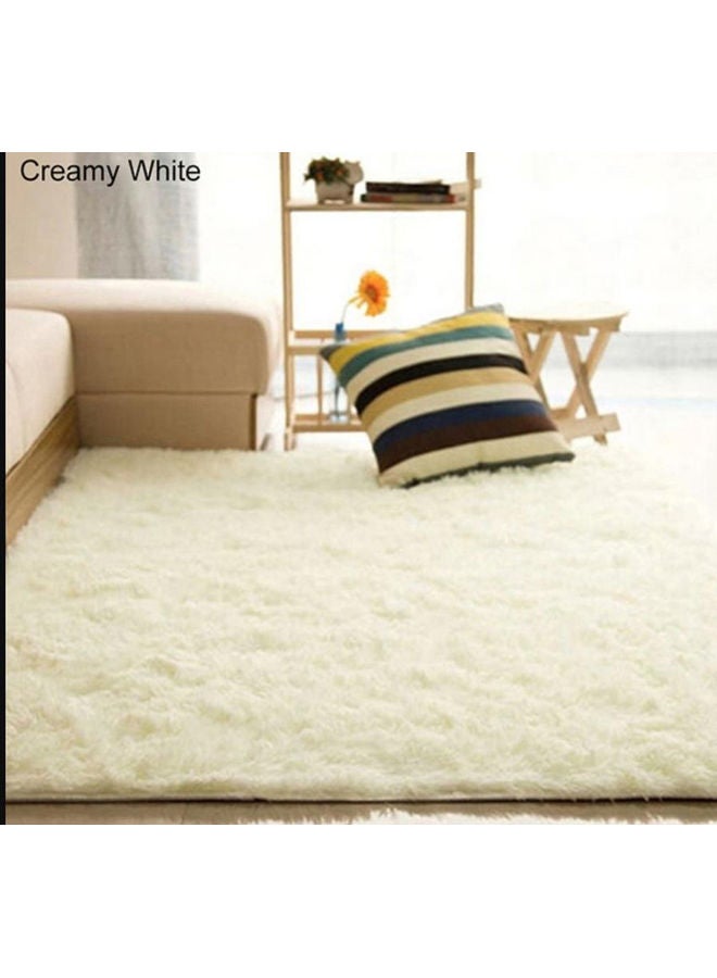 Captaintech Anti-Skid Soft Area Rug Polyester Cream White 80x120cm - Image 1