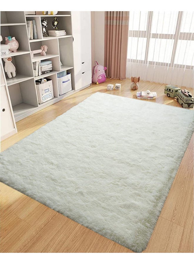 Captaintech Anti-Skid Soft Area Rug Polyester Cream White 80x120cm - Image 3
