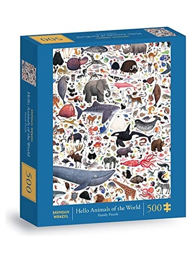 كرونيكل بوكس 500-Piece Hello Animals Of The World Family Puzzles Set  - Image 1