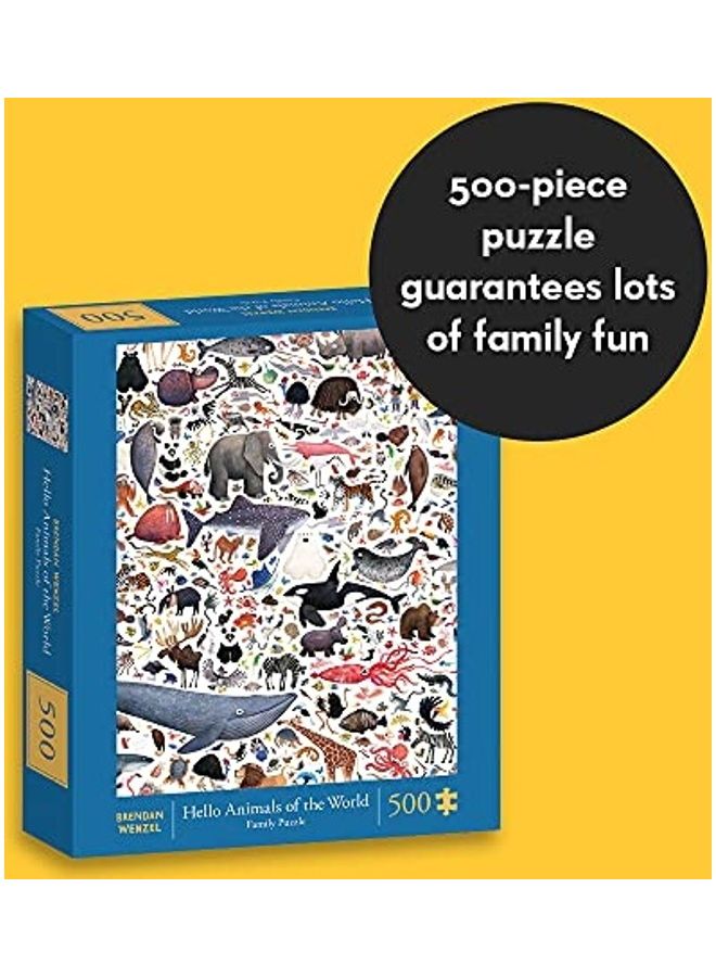 كرونيكل بوكس 500-Piece Hello Animals Of The World Family Puzzles Set  - Image 4