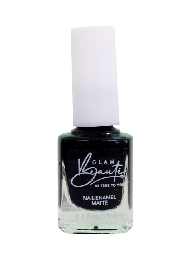 GLAMBeaute Nail Enamel Matte, 13ml Solid Black  - Image 1