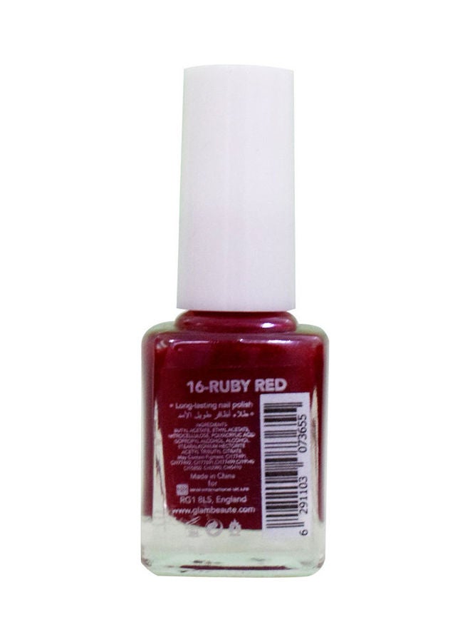 GLAMBeaute Nail Enamel 16 - Ruby Red Ruby Red - Image 2