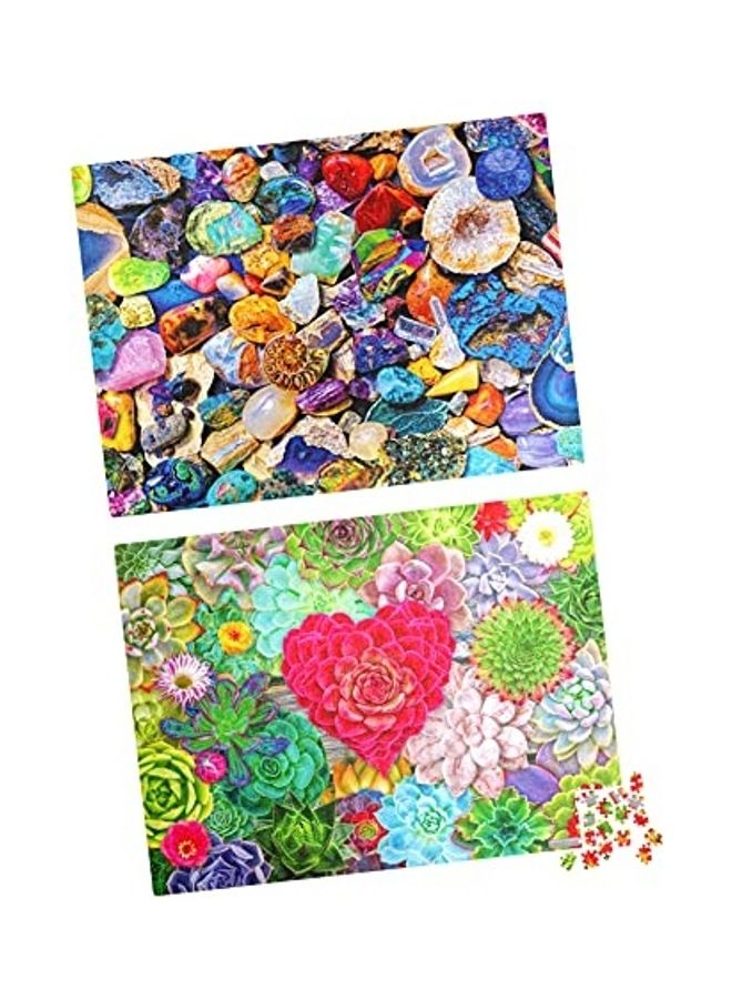 SPIN MASTER Pack Of 2, 1000-Piece Succulents And Rocks And Minerals Jigsaw Puzzles Set - Image 2