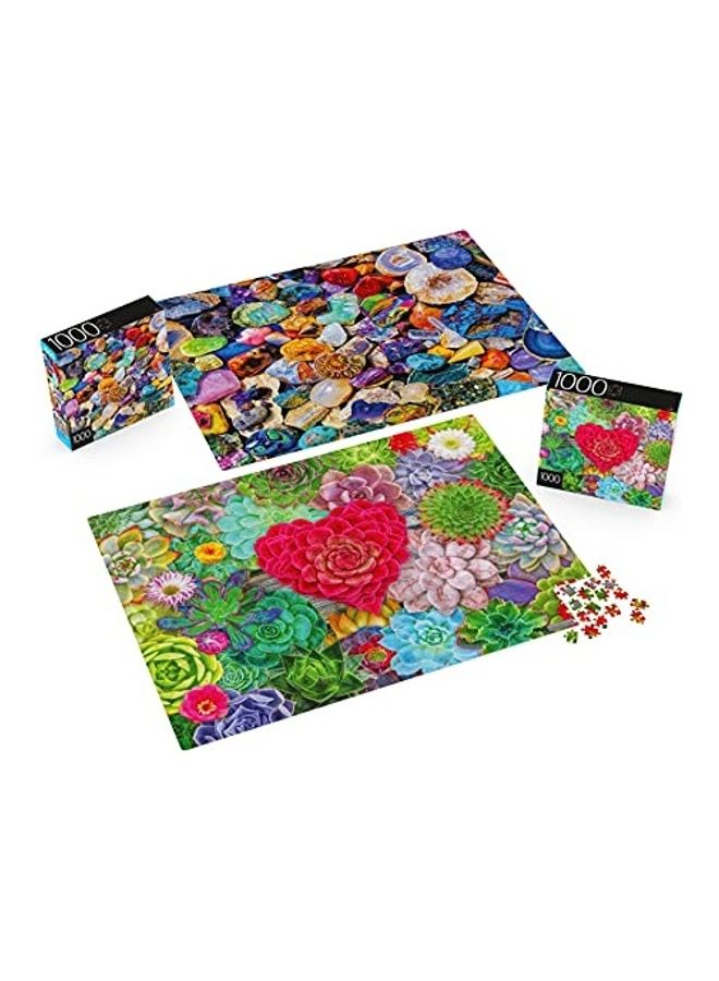 SPIN MASTER Pack Of 2, 1000-Piece Succulents And Rocks And Minerals Jigsaw Puzzles Set - Image 3